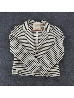 Cartonnier Anthropologie Black & White Striped Blazer Jacket Medium - Casual